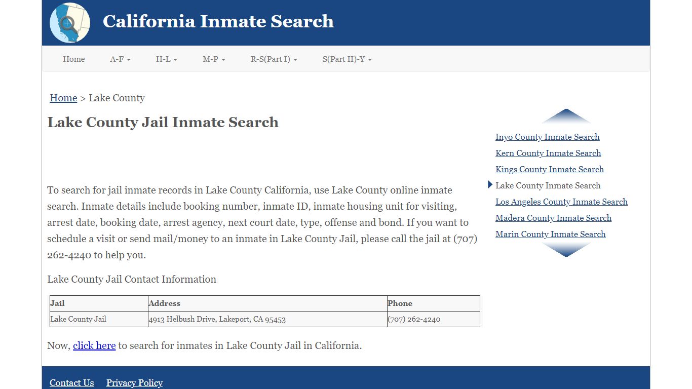 Lake County Jail Inmate Search